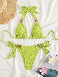 Conjunto de bikini de estilo europeo y americano nuevo para mujer, ideal para vacaciones de verano en la playa