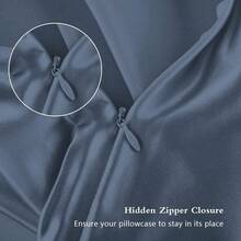 Silk Pillowcase For Hair And Skin, Mulberry Silk Pillow Cases Standard Size, Anti Acne Cooling Sleep Both Sides Natural Silk Satin Pillow Covers With Hidden Zipper, Gifts For Women Men, Ash Blue - Aqua Blue - 查看 3