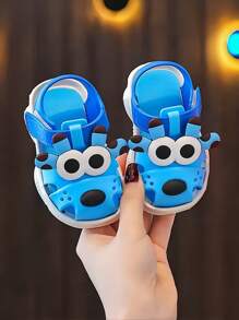 Children's Cartoon Car Pattern Soft Bottom Indoor/Outdoor Sandals, Summer, Boys - Blue - View 4