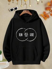 Women's Run Hide Venn Diagram Jacket Funny Graphic Tee Casual Sweatshirt Activewear