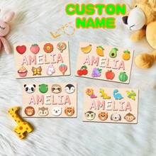 Customized Personalized Name Puzzle Board, Christmas Gift, Name Puzzle, First Birthday Gift, Unique Name Puzzle Board, Baby Boy Or Girl Early Education Toy, 3D Letter Puzzle Toy, Customized Baby Name