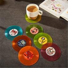 Funny Retro Vinyl Record Coasters, Creative Drink Coasters Set Of 6 With Vinyl Record Player Holder For Music Lovers, Housewarming Hostess Gifts (6, V3) - 1 - View 9