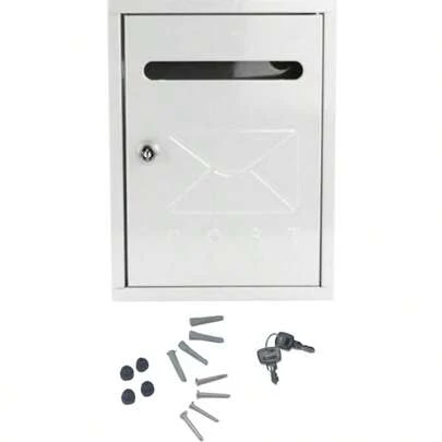 Bloom Store- Buzón de Pared Exterior Metálico con Cerradura para Cartas y Paquetería | Buzón Impermeable y , Estilo Moderno, 2 Tamaños (260X75X200mm / 205X65X291mm), 3 Colores (Blanco, Negro, Gris)