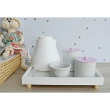 Baby Hygiene Kit Care Bedroom Porcelain Thermal Tray Bath Girl Boy K072 - 紫丁香色 - 查看 5
