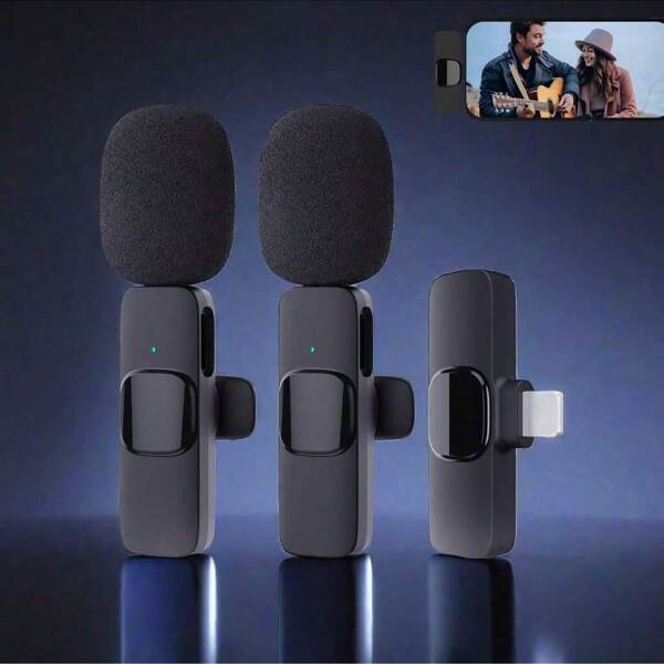 Wireless Lavalier Lapel Microphone For IOS TypeC Android Camera Plug-Play,Professional Noise Reduction Recording Clip Mic For Creator Interview
