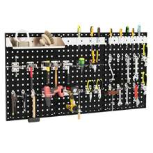 Wall-Mounted Pegboard Kit Tool Board Organizing Kit - 黑色 - 查看 1