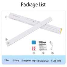 LED Cabinet Light Kitchen Lamp Ultra-Thin 30CM USB Rechargeable PIR Motion Sensor Closet Wardrobe Lamp Aluminum Night Light - Black - View 6