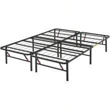 Basics Bed Frame With Storage, Foldable Metal Platform, Sturdy Steel, No Box Spring Needed, 14 Inches High, Tool-Free Setup, Full Size, Black - 14-inch - View 1