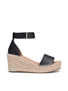 Women's Wedge Sandals Open Toe Espadrilles Sandals Comfortable Dressy Ankle Strap Platform One-Strap Sandals Suitable For Work Beach Holiday Summer Shoes - 黑色 - 查看 10