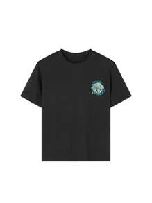 Camiseta de manga corta de cuello redondo con estampado divertido para adolescentes, top casual de verano