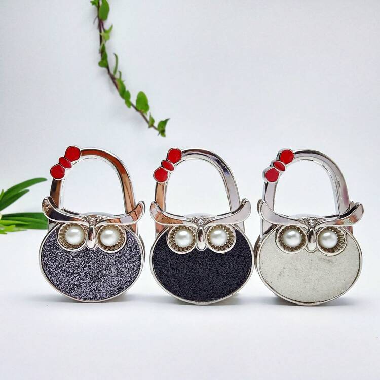 Sparkling Pink Owl Shaped Hanging Hook, Bag Hanger, Craft & Gift Item - Multicolor - View 10