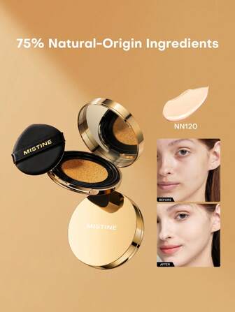 MISTINE 气垫粉底 4g 完美全覆盖，轻盈哑光效果，持久控油气垫粉饼，75% 精华粉饼，适合油性皮肤