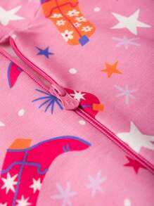 Girls Winter Set Hooded Jacket And Trousers In Starry Boiadeira Sweatshirt - Hồng - Xem 3