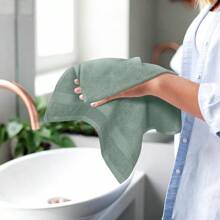 Ultra Soft 8-Piece Towel Set -% Ring Spun Cotton, 2 Oversized Bath Towels 27x54, 2 Hand Towels 16x28, 4 Wash Cloths 13x13 - Daily Use, Hotel & Spa - Olive Green, Luxury Towel Set - 出口 - 查看 5