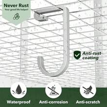 Thickened Hooks Overhead Storage Racks,Garage Hooks Ceiling,Add-On Storage Hook Garage Ceiling Rack Wall Shelving,Heavy Duty Hanging Bike Hooks, Bike Hangers Hooks 4 Pack, White - Silver - View 11
