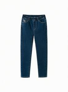 Balabala 女孩刺繡牛仔褲，時尚春裝