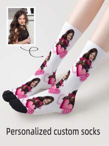 1 Paar individuelle Gesichts-Socken, individuelle Foto-Socken, individuell bedruckte Socken, personalisierte witzige Gesichts-Socken, individuelle Bild-Socken, beliebiges Gesicht auf den Socken, Jahrestags-Geschenk, Valentinstags-Geschenk, Geburtstags-Geschenk, Hochzeits-Geschenk