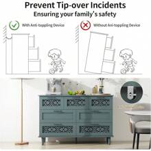 7 Drawers Dresser For Bedroom - Accent Dresser With Hollow Carved Drawers, Wood Chest Of Drawers, Wide Dressers With Drawer For Living Room, Dining Room, Hallway (Green)