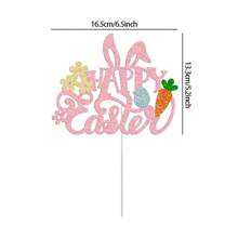 1pc Easter Cake Topper With Rabbit Ears, Spring Themed Cake Decoration For Easter Party - Multicolor - View 11