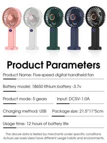 Mini ventilatore portatile, ventilatore da viaggio palmare, 5 velocità del vento regolabili e silenziose, ricaricabile USB, adatto per ufficio, casa, viaggi all'aperto, rinfrescamento estivo, spiaggia, articolo da viaggio essenziale, scelta primaverile ed estiva, regalo per damigelle, camera da letto, decorazione, spiaggia, viaggio, per uomo, per donna, vacanza, oggetti carini - Multicolore - Visualizzare 12