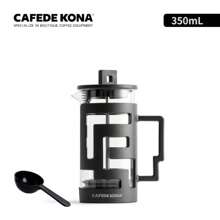 CAFEDE KONA French Press Coffee Press Tea Coffee Maker Glass Coffee Pot High Density Stainless Steel Mesh Heat Resistant Glass - 黑色 350毫升 - 查看 2