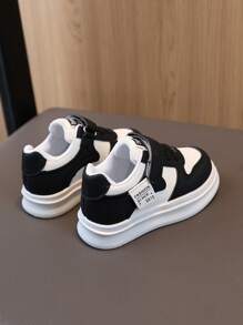 1 Pair Toddler Girls' Colorblock Outdoor Sports Shoes, Non-Slip Comfortable Casual Sneakers, Soft Bottom Tennis Shoes Suitable For Babies Outdoor/Travel/Walking - Black - View 6