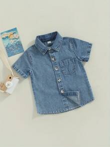 Young Boys Denim Tops - Blue - View 5