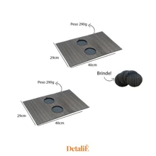 Kit 2 Cup Holder Tray Mat For Sofa Armrest - Óxido marrón - Ver 2