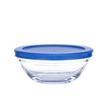 GLAZE Set Of 5 Glass Containers With Airtight Plastic Lids. (Blue, Purple, Red, Fuchsia) - Blue - View 4