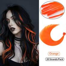 20 hebras de 20 pulgadas de extensiones de cabello sintético multicolor de Kanekalon con punta en I y queratina, para piezas de cabello, Día de San Patricio