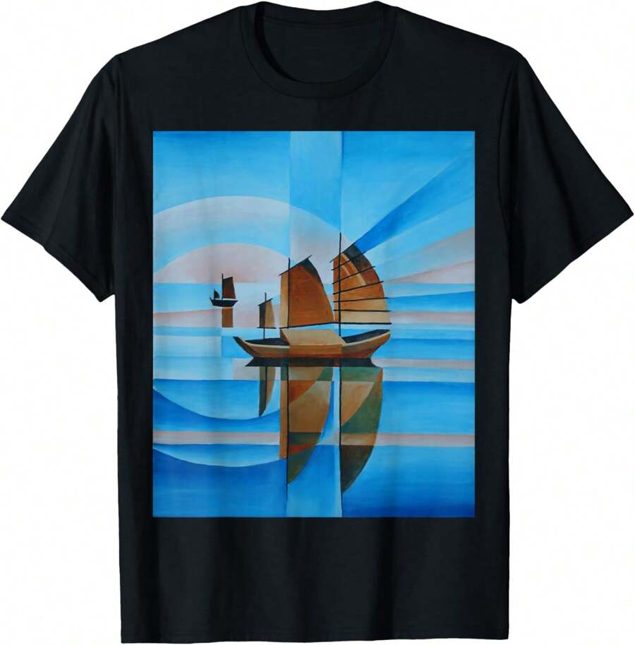 Soft Skies, Cerulean Seas And Geometric Junks T-Shirt