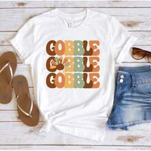 Thanksgiving Gobble Shirt, Turkey Shirt, Family Shirt, Thanksgiving Shirt, Fall Shirt, Women Thanksgiving Shirt, Cute Turkey Shirt - trắng - Xem 1