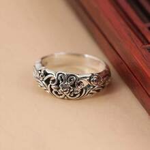 1pc Vintage Rose Flower Ring, Elegant Simple Design For Women, Perfect Engagement/Wedding/Party Jewelry, Ideal Valentine's Day Gift,Mom,Mother,Mother's Day,Gift