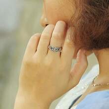 1pc Vintage Rose Flower Ring, Elegant Simple Design For Women, Perfect Engagement/Wedding/Party Jewelry, Ideal Valentine's Day Gift,Mom,Mother,Mother's Day,Gift