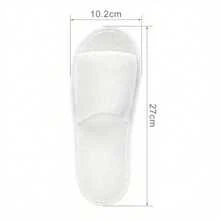 Convenient 30 - Pair Set Of Open - Toe Disposable Slippers For Quick Guest Needs In Spa, Hotel, Home - White - View 5