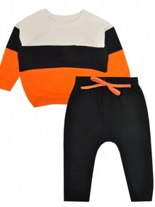 Winter Children's Sweatshirt Set For Boys - Naranja Quemada - Ver 3