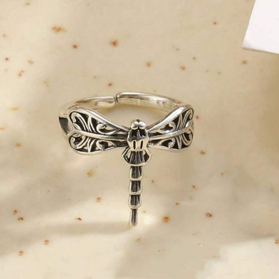 1 pieza Anillo vintage de aleación libélula electrochapado , unisex , para desplazamiento