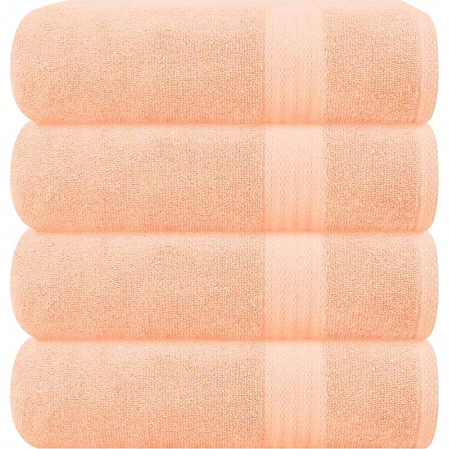Ultra Soft 8-Piece Towel Set -% Ring Spun Cotton, 2 Oversized Bath Towels 27x54, 2 Hand Towels 16x28, 4 Wash Cloths 13x13 - Daily Use, Hotel & Spa - Olive Green, Luxury Towel Set - 桃 - 查看 1