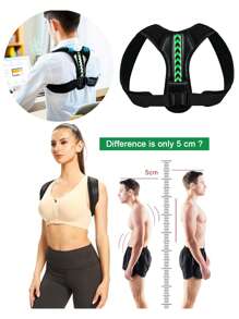 Corrector De Postura, Alineador De Espalda, Soporte De Espalda Con Tirantes, Ajustable Para Mejorar La Postura. - Negro - Ver 4