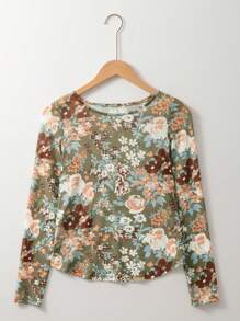 CILKOO Áo bodycon dài tay ôm sát in hoa bằng vải lưới, thích hợp cho mùa xuân, đi nghỉ mát. - màu xanh lá - Xem 7