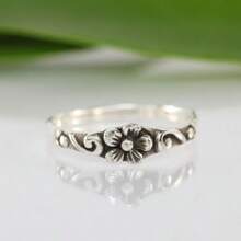 1 pieza Anillo de moda de señora con diseño bohemio vintage de flores y enredaderas, adecuado para uso diario, fiesta, celebración, regalo del Día de San Valentín