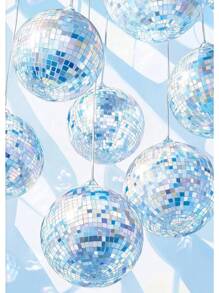 1 张海报热门蓝色墙壁艺术迪斯科舞厅家居装饰印刷少女柔软学院风多巴胺帆布画礼物无框架 - 彩色 - 查看 25