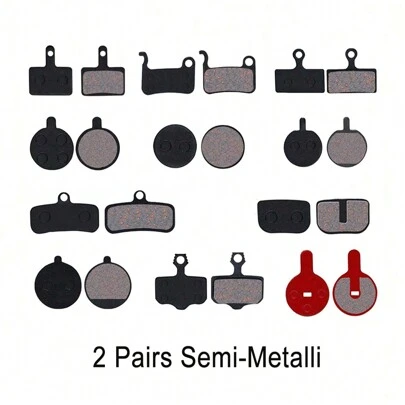 2 par (4 st) MTB-cykelhydrauliska skivbromsbelägg för SHIMANO SRAM AVID HAYES Cykelcykeldel Semi-Metalli skivbromsbelägg