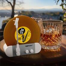 Funny Retro Vinyl Record Coasters, Creative Drink Coasters Set Of 6 With Vinyl Record Player Holder For Music Lovers, Housewarming Hostess Gifts (6, V3) - 1 - View 8