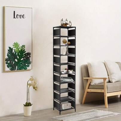 10 Tier Shoe Rack Metal Narrow Shoe Rack For 10 Pairs Tall Shoe Rack Space Saving Shoe Organizer For Living Room Entryway Hallway And Cloakroom