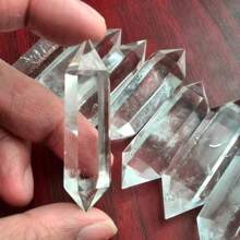 Stunning Natural Transparent Quartz Double Pointed Gemstones - Perfect Home Decoration And Unique Gift Creative Crystal Decoration - White - View 7