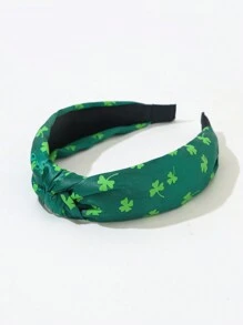 1pc St. Patrick's Day Green Clover Knot HeadBand,Hair Band ,Hair Hoop Hairband - Multicolor - View 4