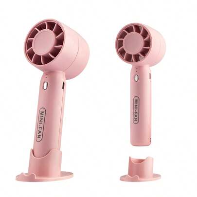 1个便携式USB充电迷你风扇，睫毛烘干风扇，3档可调静音手持风扇，适用于睫毛嫁接，空调吹风机（粉色）