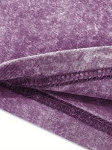 EWH Summer New American Plump Shuai Heavy Short-Sleeved T-Shirt Young Men And Women With The Same Fashion Brand Ins Street Crewneck Shirt DG004 - 紫色 - 查看 3