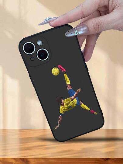 1pc Football No. 7 Player Applicable Fan Pattern Patterned Mobile Phone Case Fully Surrounded By Anti-Drop And Shockproof Personalized Cool Fashion Soft Protective Cover Compatible With IPhone 16/11PRO/7/16PROMAX/15/12Mini/15PRO/14/13/12/11/XR/7Plus/8Plus/Pro/Max/Mini/X